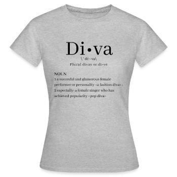 Diva - Frauen T-Shirt - Grau meliert - Vorne - AI Model Female 172 dark (172cm)