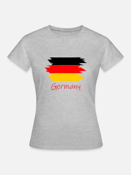 Germany Flagge - Frauen T-Shirt - Grau meliert