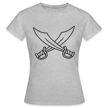 Armes 2 Sabres - T-shirt Femme - gris chiné - Devant - AI Model Female 172 dark (172cm)
