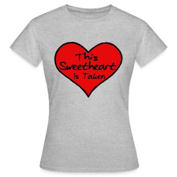 Dieses Sweatheart wird genommen - Frauen T-Shirt - Grau meliert - Vorne - AI Model Female 172 dark (172cm)