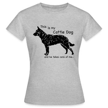 Cattle Dog Aufpasser - Frauen T-Shirt - Grau meliert - Vorne - AI Model Female 172 dark (172cm)