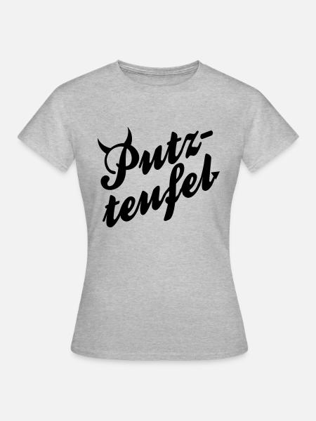 Putzteufel - Frauen T-Shirt - Grau meliert