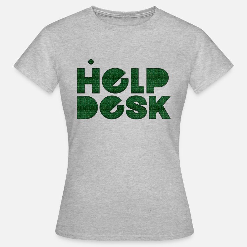 helpdesk IT-støtte nerd datadatanerd - Dame-T-shirt - grå meleret