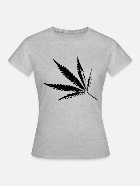 Cannabis - Bild - Frauen T-Shirt - Grau meliert