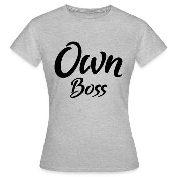 own boss black - Women's T-Shirt - heather grey - Front - AI Model Female 172 dark (172cm)