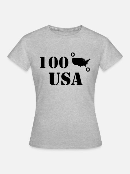 USA - Frauen T-Shirt - Grau meliert