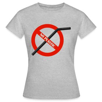 Anti Plastik - Frauen T-Shirt - Grau meliert - Vorne - AI Model Female 172 dark (172cm)