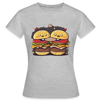 Trio de biscuits Burgers - T-shirt Femme - gris chiné - Devant - AI Model Female 172 dark (172cm)