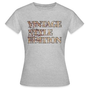VINTAGE STYLE - Frauen T-Shirt - Grau meliert - Vorne - AI Model Female 172 dark (172cm)