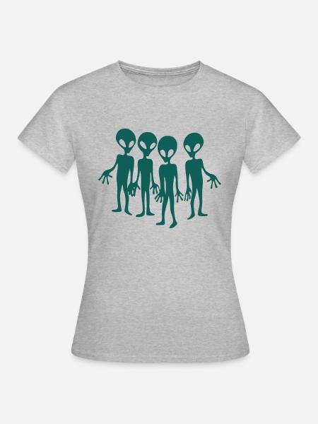 alien - Frauen T-Shirt - Grau meliert