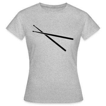 Drum Sticks - Frauen T-Shirt - Grau meliert - Vorne - AI Model Female 172 dark (172cm)