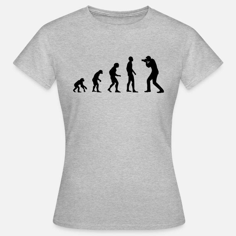 Evolution Fotograf - Frauen T-Shirt - Grau meliert