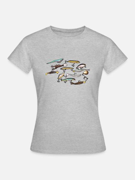 Lures And Baits - Angeln Köder Fischen Fisch - Frauen T-Shirt - Grau meliert