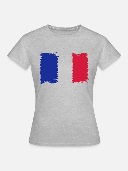 Frankreich - Frauen T-Shirt - Grau meliert