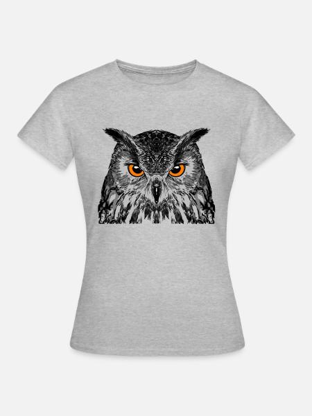 eule3 - Frauen T-Shirt - Grau meliert