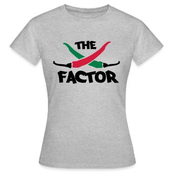 The chilli factor - Frauen T-Shirt - Grau meliert - Vorne - AI Model Female 172 dark (172cm)