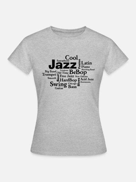 jazztagcloud - Frauen T-Shirt - Grau meliert