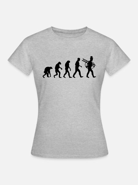 schornsteinfeger evolution - Frauen T-Shirt - Grau meliert