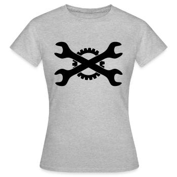schrauber - Frauen T-Shirt - Grau meliert - Vorne - AI Model Female 172 dark (172cm)