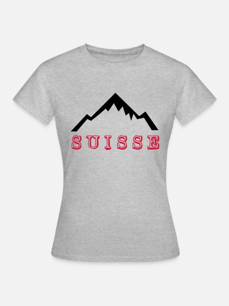Mount Blanc - Suisse - Frauen T-Shirt - Grau meliert
