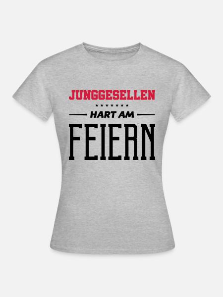 junggesellen hart am feiern - Frauen T-Shirt - Grau meliert