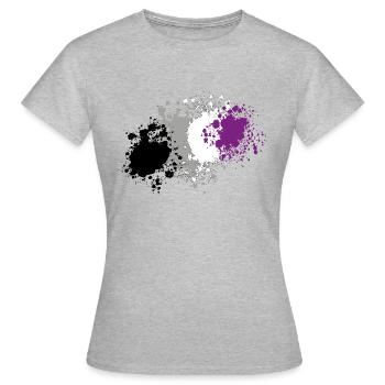 Asexuell Pride Kleckse - Frauen T-Shirt - Grau meliert - Vorne - AI Model Female 172 dark (172cm)