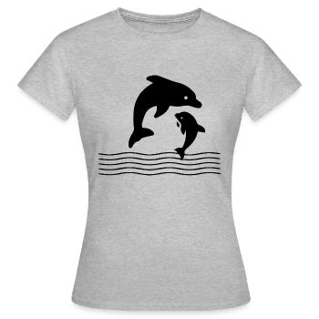 Dauphin dauphin - T-shirt Femme - gris chiné - Devant - AI Model Female 172 dark (172cm)