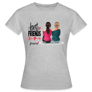 best friends forever - T-shirt Femme - gris chiné - Devant - AI Model Female 172 dark (172cm)