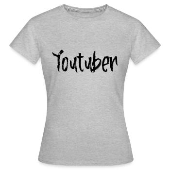 Youtuber - Frauen T-Shirt - Grau meliert - Vorne - AI Model Female 172 dark (172cm)