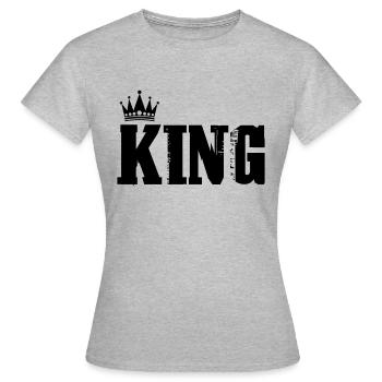 King - Women's T-Shirt - heather grey - Front - AI Model Female 172 dark (172cm)