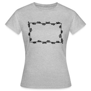 Guirlande florale Fleurs Cœurs 31 Zone de dessin 31 - T-shirt Femme - gris chiné - Devant - AI Model Female 172 dark (172cm)