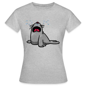 Howling seal - Women's T-Shirt - heather grey - Front - AI Model Female 172 dark (172cm)