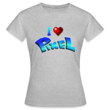 I love pixel - T-shirt Femme - gris chiné - Devant - AI Model Female 172 dark (172cm)
