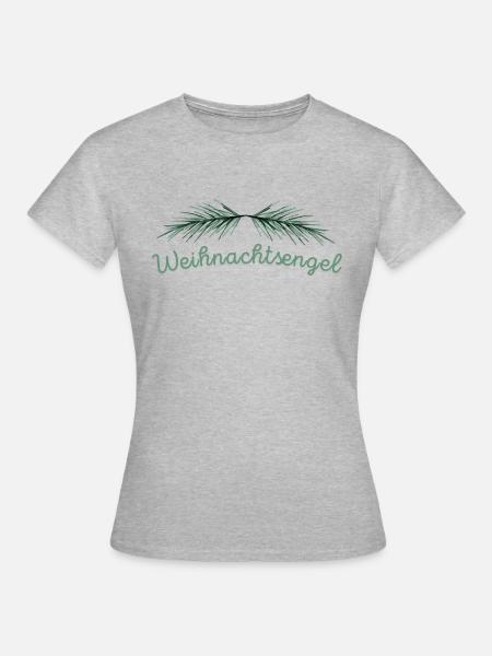Weihnachtsengel - Weihnachtsdesign - Frauen T-Shirt - Grau meliert
