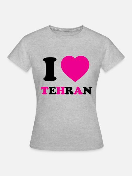 I Love Tehran - Frauen T-Shirt - Grau meliert