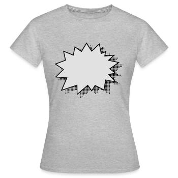 Zack gefüllt - Frauen T-Shirt - Grau meliert - Vorne - AI Model Female 172 dark (172cm)