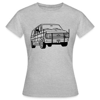 ChevyVan01_1 - Frauen T-Shirt - Grau meliert - Vorne - AI Model Female 172 dark (172cm)