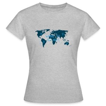Où aller ensuite - T-shirt Femme - gris chiné - Devant - AI Model Female 172 dark (172cm)