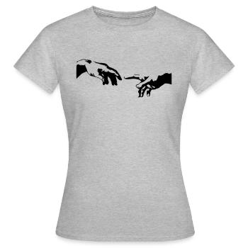 Main de la peinture chapelle sixtine - T-shirt Femme - gris chiné - Devant - AI Model Female 172 dark (172cm)