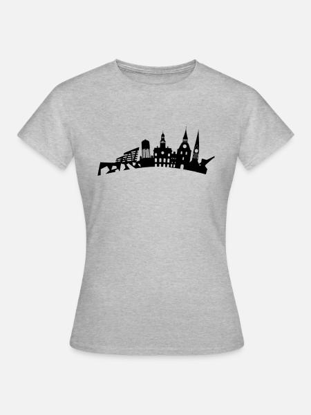 Lüneburg Skyline - Frauen T-Shirt - Grau meliert