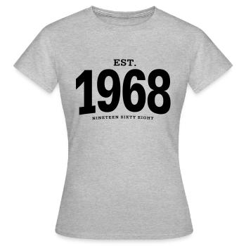 EST. 1968 Nineteen Sixty Eight - Women's T-Shirt - heather grey - Front - AI Model Female 172 dark (172cm)
