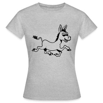 donkey sweet laugh animal muli funny nature baby child - Women's T-Shirt - heather grey - Front - AI Model Female 172 dark (172cm)