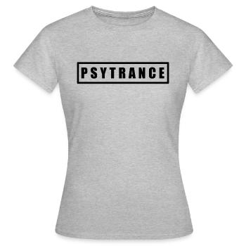 Psytrance (simple, noir) - T-shirt Femme - gris chiné - Devant - AI Model Female 172 dark (172cm)