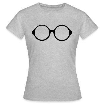 Brille - Frauen T-Shirt - Grau meliert - Vorne - AI Model Female 172 dark (172cm)