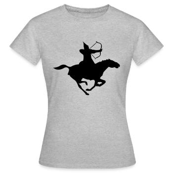 krieger - Frauen T-Shirt - Grau meliert - Vorne - AI Model Female 172 dark (172cm)