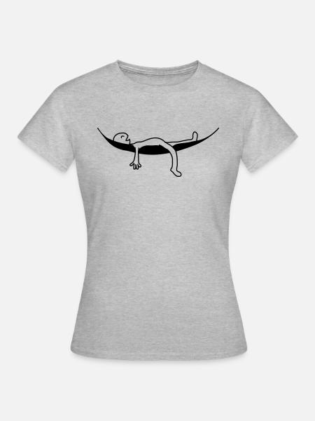 Hängematte gemütlich urlaub schlafen - Frauen T-Shirt - Grau meliert