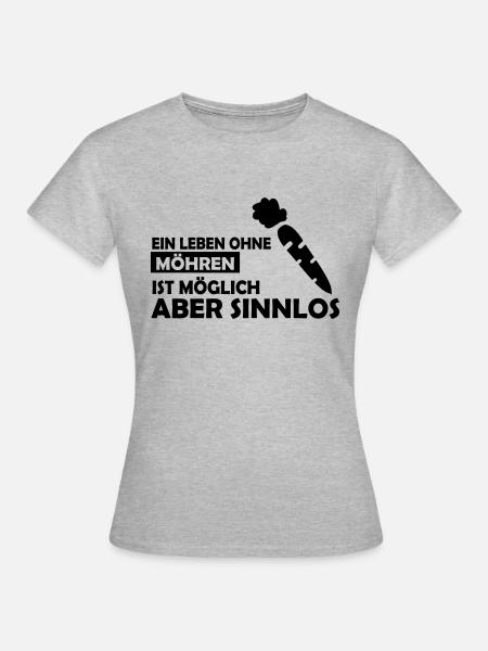 ein leben ohne möhren - Frauen T-Shirt - Grau meliert