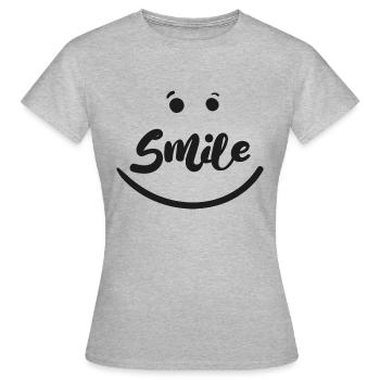 Smile - T-shirt Femme - gris chiné - Devant - AI Model Female 172 dark (172cm)