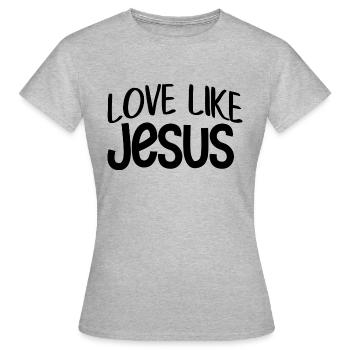 Aimer comme Jésus - T-shirt Femme - gris chiné - Devant - AI Model Female 172 dark (172cm)