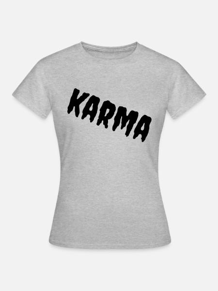 karma - Frauen T-Shirt - Grau meliert